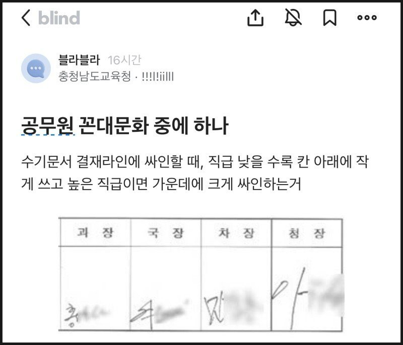 공무원 꼰대문화 중에 하나.