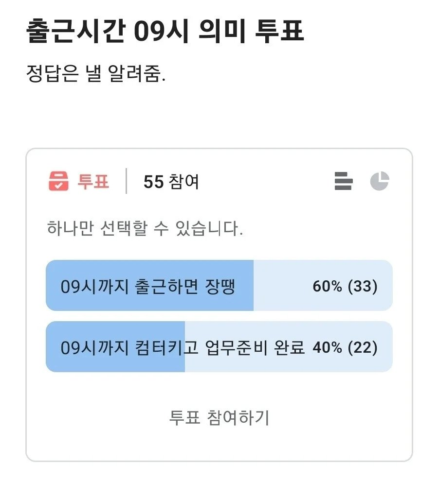 회사에 최소 10분전에는 출근해야하는 이유