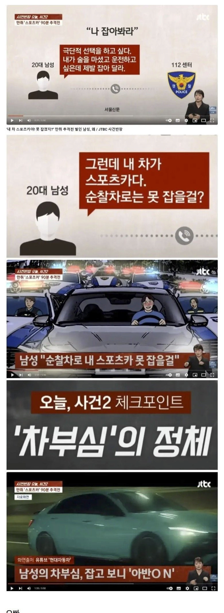 경찰차 무시하는 레전드 스포츠카 차부심